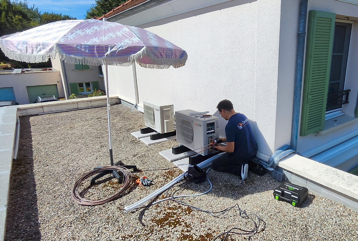 Mise en service de 2 bi-splits MITSUBISHI à Bussy Saint Georges (77600)