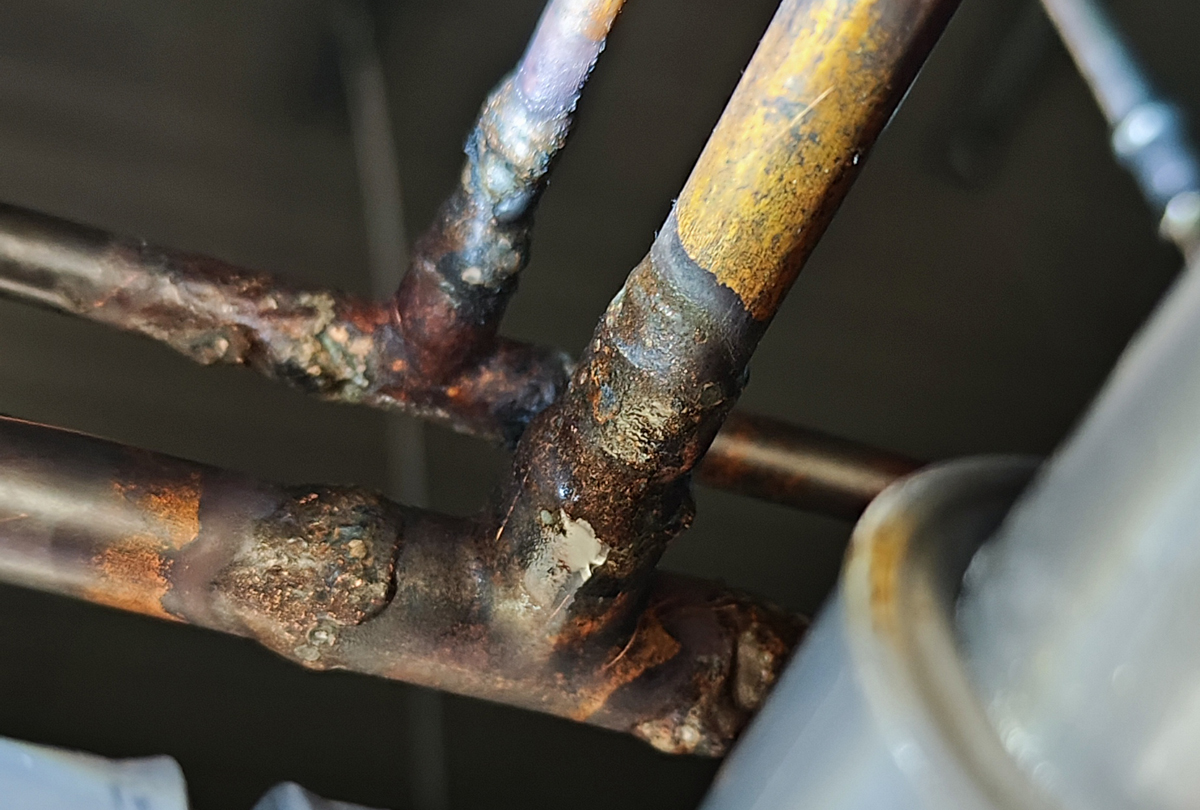 Dépannage d'une fuite sur tuyau cuivre d'un VRV Mitsubishi à Ferrières en Brie (77164)